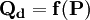 \mathbf{Q_d=f(P)}