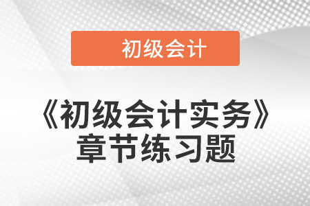 2022年初级会计考试题：《初级会计实务》第三章章节练习