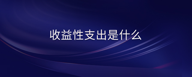 收益性支出是什么